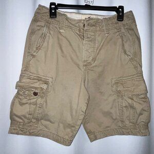 Hollister Mens Size 31 Khaki Cargo Shorts With Button Fly